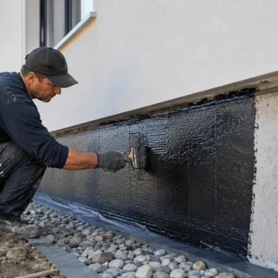 Specialist aplicând soluție pentru eliminarea mucegaiului